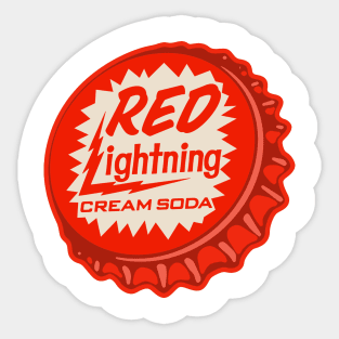 Vintage Red Lightening Cream Soda Bottlecap Sticker